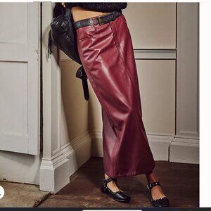 Free People Burgundy Maxi Skirt